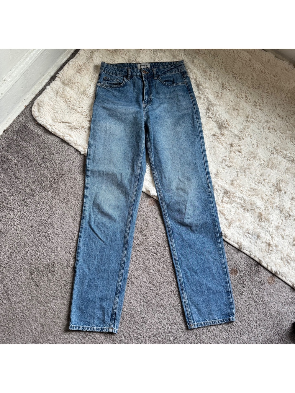 New Look Tall High-Waisted Straight Leg‎ moms Jeans Blue US 6